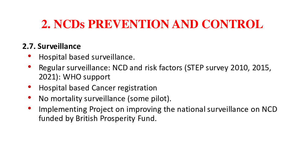 2. NCDs PREVENTION AND CONTROL